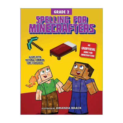 英文原版 Spelling for Minecrafters: Grade 2 我的世界 英语拼写2年级 帮助孩子提高语言技能 非官方手册 进口英语原版书籍