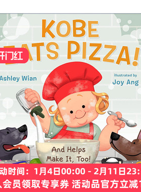 英文原版 Kobe Eats Pizza 戈比吃披萨 精装绘本 英文版 进口英语原版书籍