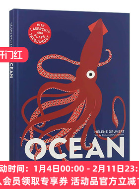 英文原版 Ocean 纸雕立体书 海洋的奥秘 儿童自然科普百科读物精装 Helene Druvert 英文版 进口英语原版书籍