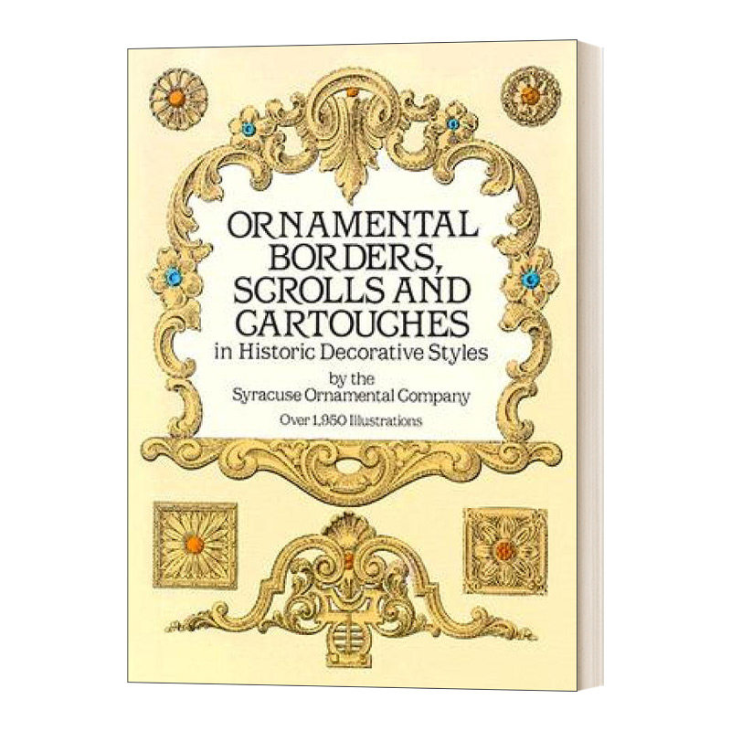 英文原版 Ornamental Borders, Scrolls and Cartouches in Historic Decorative Styles  欧洲古典装饰图案 设计 进口英语原版书