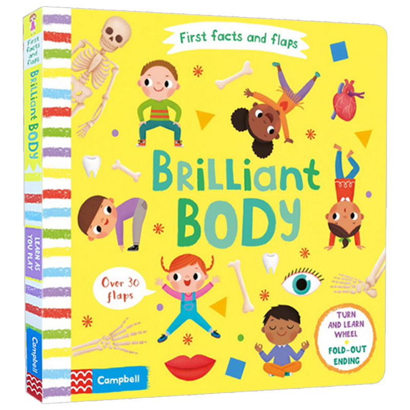 动手找事实 人体 英文原版绘本 Brilliant Body First Facts and Flaps STEM科普启蒙认知 进口纸板操作翻翻书 英文版原版英语书籍