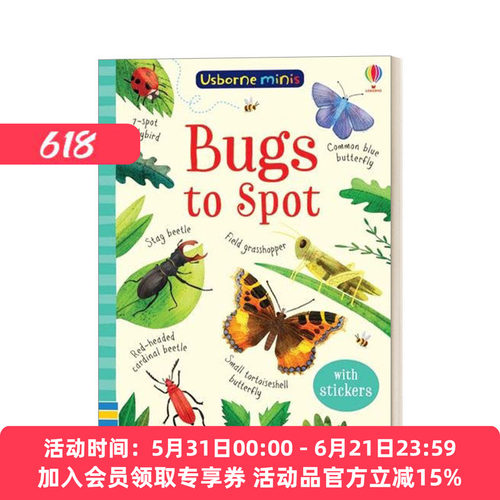 儿童虫子科普百科 英文原版绘本 Usborne Minis Bugs to Spot 昆虫主题 英文版 进口英语原版书籍