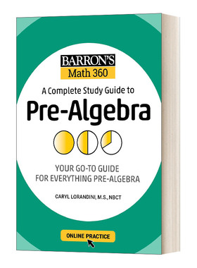 巴朗美国中学预代数完全学习指南 英文原版 Barron's Math 360 含在线练习 英文版 进口英语原版书籍