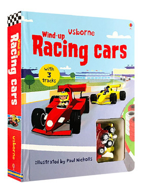 华研原版 轨道玩具车书 英文原版绘本 Wind-up Racing cars 纸板书 儿童读物 英文版 进口英语书籍