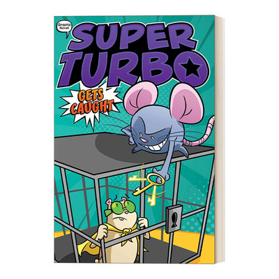 英文原版 Super Turbo Gets Caught 仓鼠超人系列#8  彩页漫画书 仓鼠超人系列#8  彩页漫画书 英文版 进口英语原版书籍