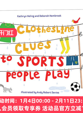 英文原版 Clothesline Clues to Sports People Play 谁在晾衣服 儿童绘本 时尚 运动 Kathryn Heling 英文版 进口英语原版书籍