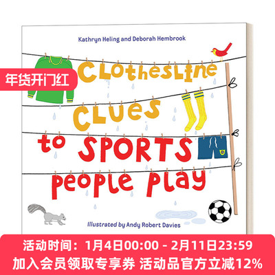 英文原版 Clothesline Clues to Sports People Play 谁在晾衣服 儿童绘本 时尚 运动 Kathryn Heling 英文版 进口英语原版书籍