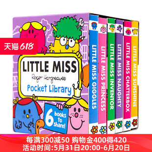 英文版 Little 6册英文原版 奇先生妙小姐系列小小手掌书 绘本 Library 妙小姐手掌书盒装 Pocket 幼儿英语启蒙纸板书动画片绘本 Miss