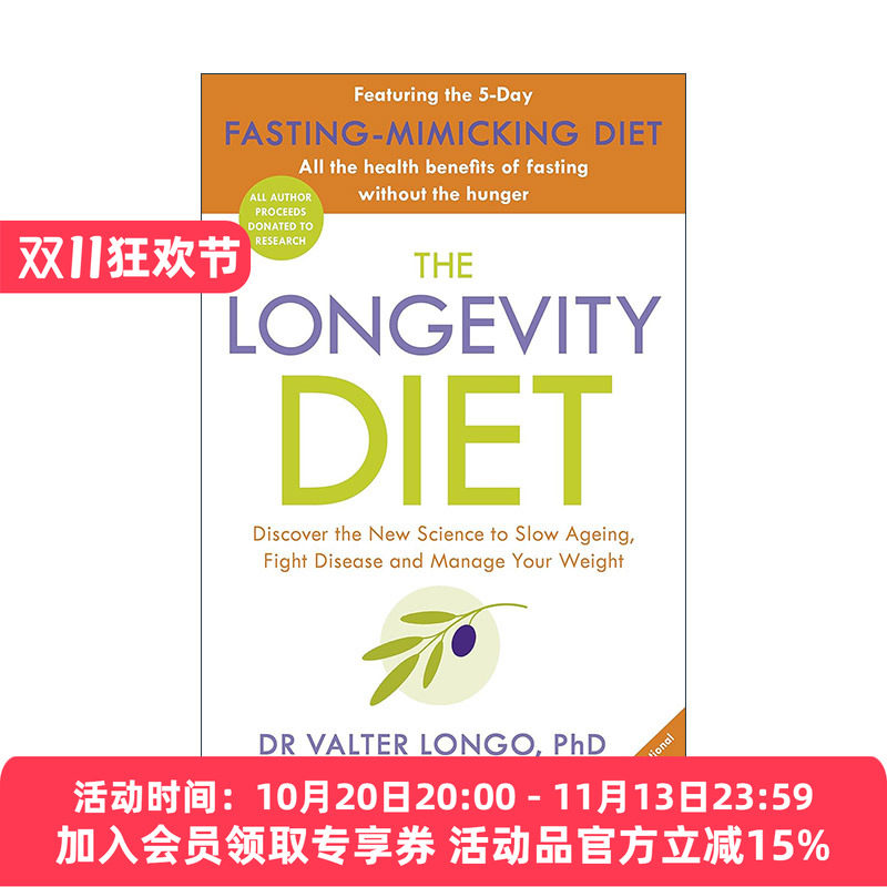 英文原版 The Longevity Diet 长寿食谱 长寿与癌症研究博士瓦尔特·隆戈 英文版 进口英语原版书籍