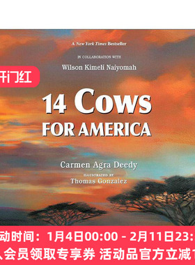 英文原版 14 Cows for America 给美国的十四头牛 儿童历史科普百科 Carmen Agra Deedy 英文版 进口英语原版书籍