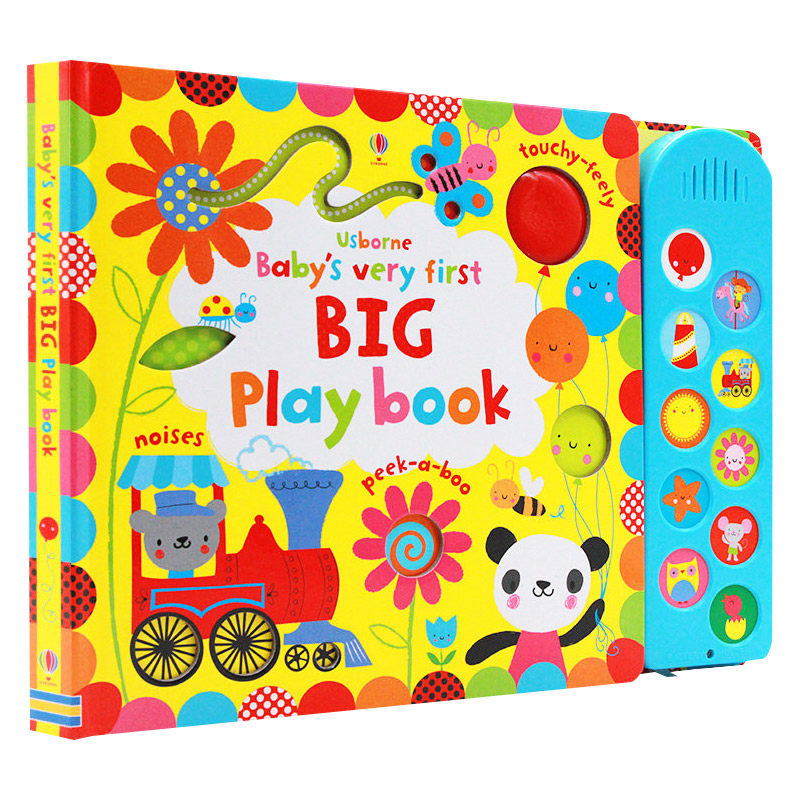 幼儿纸板触摸发声翻翻书 英文原版绘本 Baby's Very First Big Playbook 英文版儿童英语启蒙早教游戏互动书 洞洞书 进口原版书籍