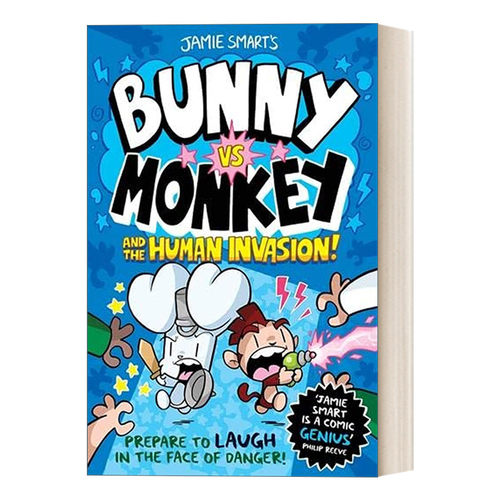 兔子大战猴子之人类入侵 英文原版 Bunny VS Monkey The Human Invasion Jamie Smart儿童章节书 英文版 进口英语原版书籍