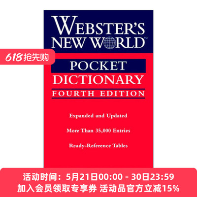 韦氏新世界 英文原版 Webster's New World Pocket Dictionary Fourth Edition 口袋英语词典 第4版 英文版 进口英语原版书籍