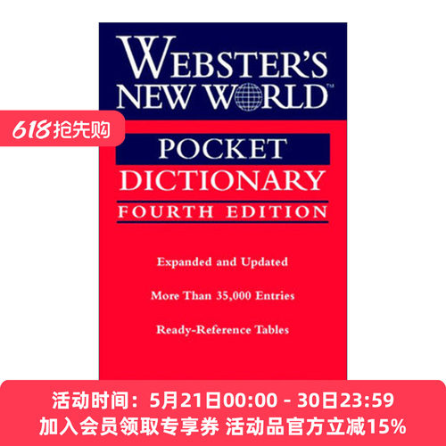 韦氏新世界 英文原版 Webster's New World Pocket Dictionary Fourth Edition 口袋英语词典 第4版 英文版 进口英语原版书籍
