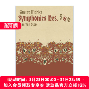 Score Symphonies and 英文版 书籍 英文原版 Mahler Nos.5 第六交响曲全谱 古斯塔夫·马勒第五 Full 进口英语原版 Gustav