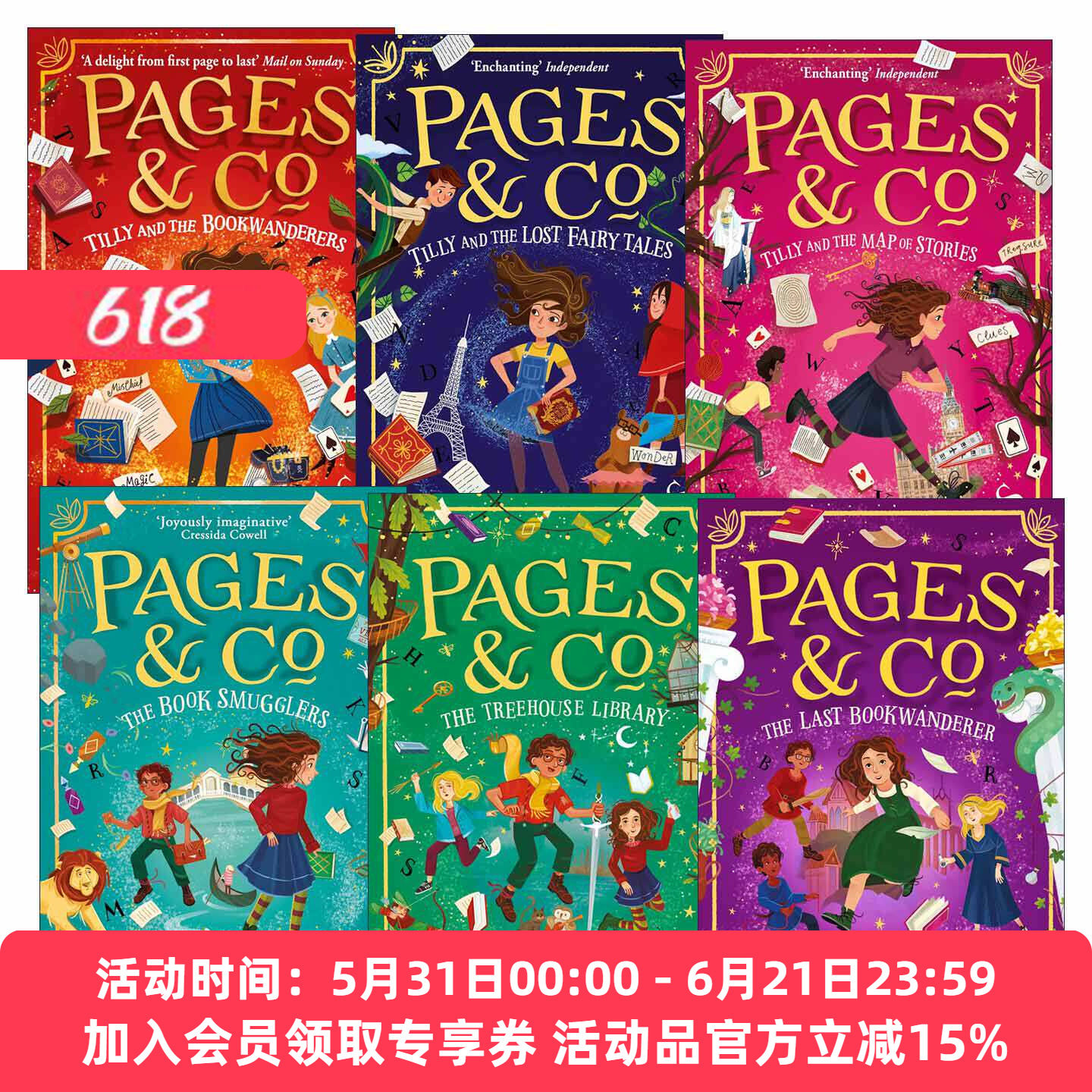 英文原版 Pages & Co. TILLY AND THE LOST FAIRYTALES 穿梭童话集系列6册 儿童小说 英文版 进口英语原版书籍