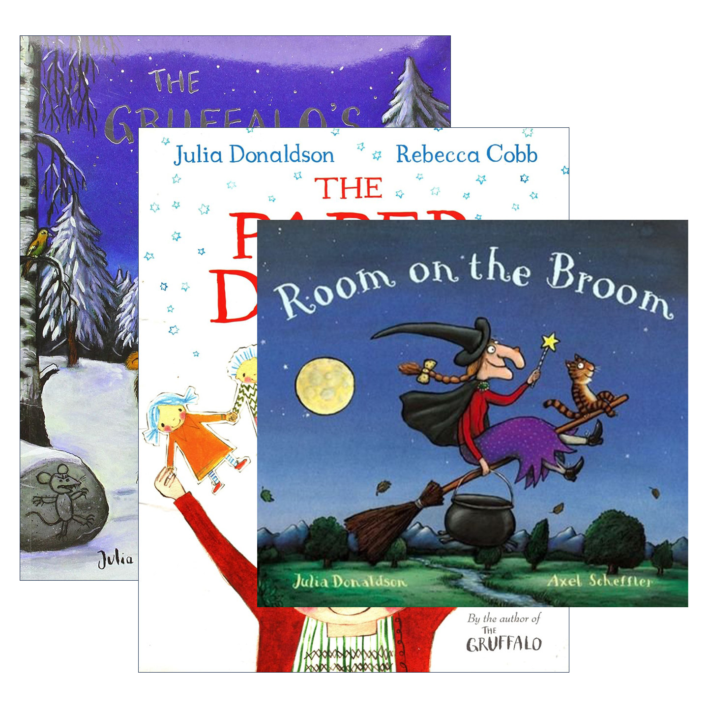英文原版 Julia Donaldson 茱莉亚唐纳森绘本3册 咕噜牛妞妞 女巫扫帚排排坐 纸娃娃 英文版 进口英语原版书籍
