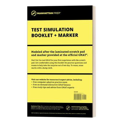 英文原版 Manhattan Prep GMAT Test Simulation Booklet 曼哈顿GMAT考试模拟手册 英文版 进口英语原版书籍