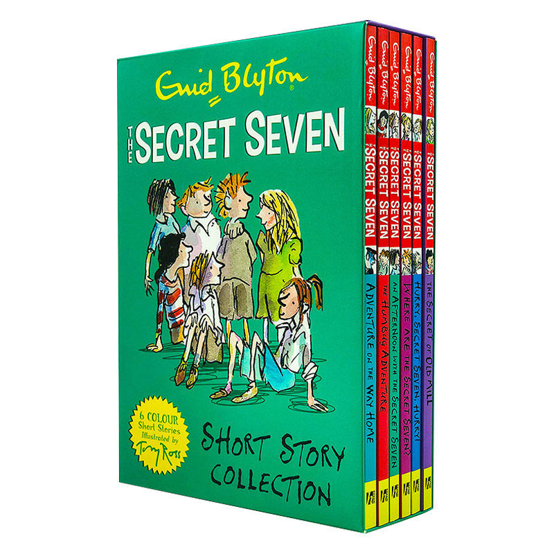 英文原版 The Secret Seven Colour Young Readers 七个小神探短篇故事6册 儿童全彩插图英语桥梁书 探险解谜 英文版 进口英语书籍
