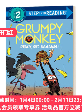 英文原版 Grumpy Monkey Ready Set Bananas 准备好了 香蕉 Step into Reading 2 英文版 进口英语原版书籍