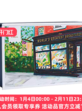 英文原版 World's Greatest Bookstores 世界上伟大的书店 手绘明信片 100张 英文版 进口英语原版书籍