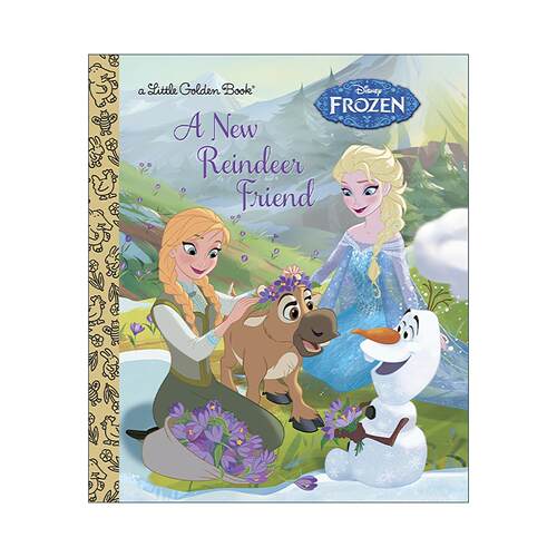 英文原版 A New Reindeer Friend (Disney Frozen) (Little Golden Book) 驯鹿的新朋友 迪士尼冰雪奇缘 英文版 进口英语原版书籍