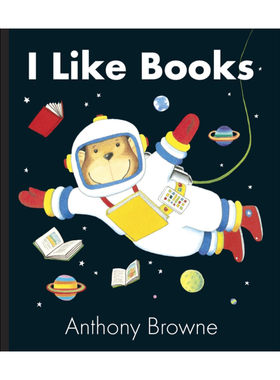 英文原版绘本 I Like Books 我喜欢书 国际安徒生奖插画家安东尼布朗Anthony Browne 精装 英文版 进口英语原版书籍