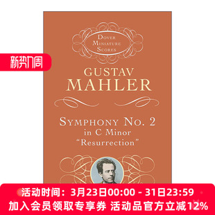 古斯塔夫·马勒C小调第二交响曲 Symphony Minor 英文原版 复活 Mahler进口英语原版 Gustav No.2 书籍 全谱 Resurrection