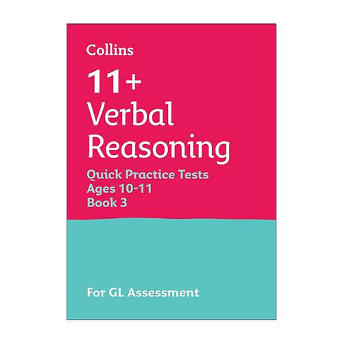 英文原版 Collins 11+ Verbal Reasoning Quick Practice Tests Ages 10-11 Book 3 For GL 柯林斯英国小升初文字推理快速练习测试