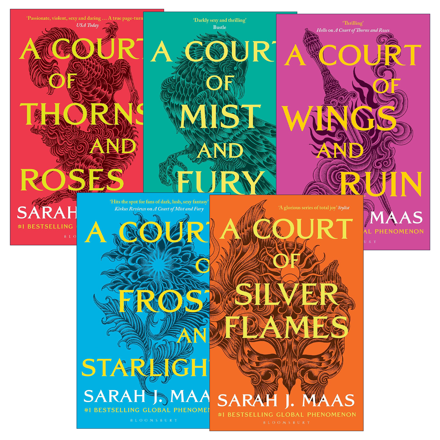 英文原版 仙灵王庭纪1-5册平装 萨拉J马拉斯 Sarah J. Maas 英文版 进口英语原版书籍