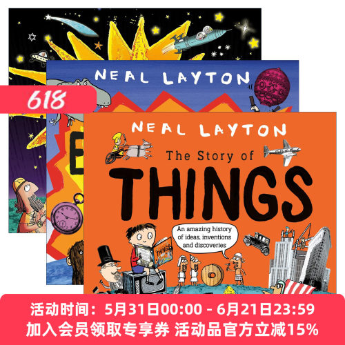英文原版 The Story of Everything/Stars/Things 一切事/星星/事物的故事 3册 儿童科普百科知识绘本 Neal Layton 英文版 进口书