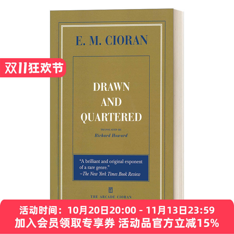 英文原版 Drawn and Quartered 撕裂 萧沆 齐奥朗 Cioran 英文版 进口英语原版书籍