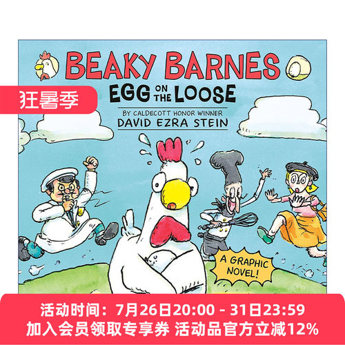 比克·巴恩斯 鸡蛋跑了 英文原版 Beaky Barnes Egg on the Loose 儿童精装幽默漫画 凯迪克奖得主David Ezra Stein 进口书籍