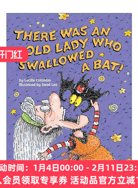 英文原版 There Was An Old Lady Who Swallowed a Bat 有一个老妇人吞下一只蝙蝠 纸板书 英文版 进口英语原版书籍