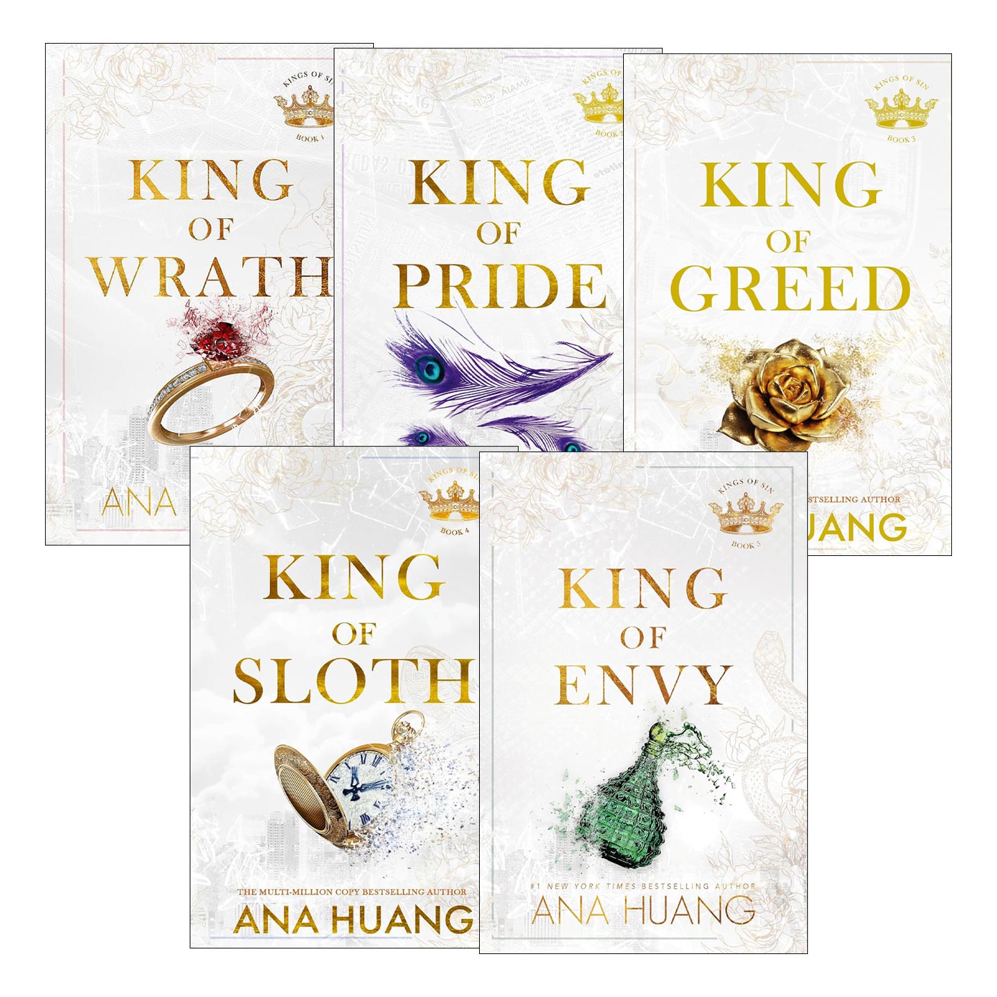 英文原版 Kings of Sin 罪恶之王系列5册 Twisted系列作者Huang Ana 浪漫爱情小说 英文版 进口英语原版书籍