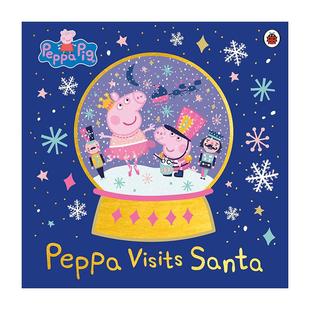 Santa 小猪佩奇绘本 佩奇与北极圣诞老人 英文原版 进口英语原版 Visits 英文版 书籍 Peppa