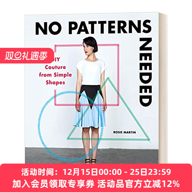 无需打版 英文原版 No Patterns Needed 通过简单的形状DIY时装 英文版 进口英语原版书籍