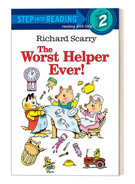 斯凯瑞系列 英文原版 Step Into Reading 2 - Richard Scarry's The Worst Helper Ever 英文版 进口英语原版书籍