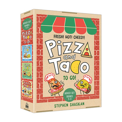 英文原版 Pizza and Taco To Go 3-Book Boxed Set 披萨饼与玉米片1-3册精装盒装 儿童精装文学小说 幽默笑话 英文版 进口英语书籍