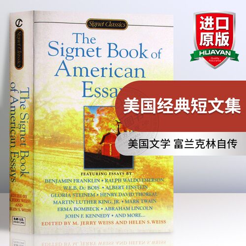 正版 美国经典短文集 英文原版 The Signet Book of American Essays 富兰克林自传 全英文版进口美国文学书籍 - 封面
