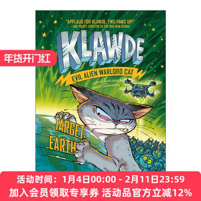 英文原版小说 Klawde Evil Alien Warlord Cat 04 Target Earth 邪恶猫大帝克劳德系列4 儿童章节桥梁书 精装 英文版 进口书籍