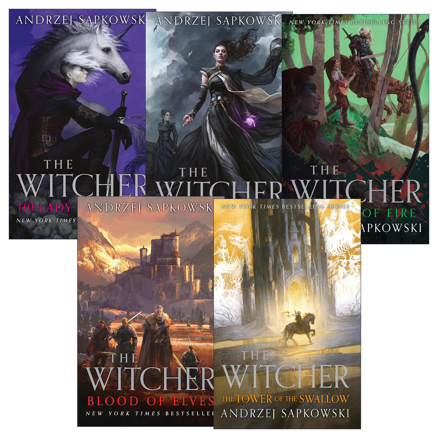 英文原版 The Witcher Saga  巫师猎魔人系列1-5册 网飞美剧原著奇幻小说精装收藏版 The Witcher 英文版 进口英语原版书籍