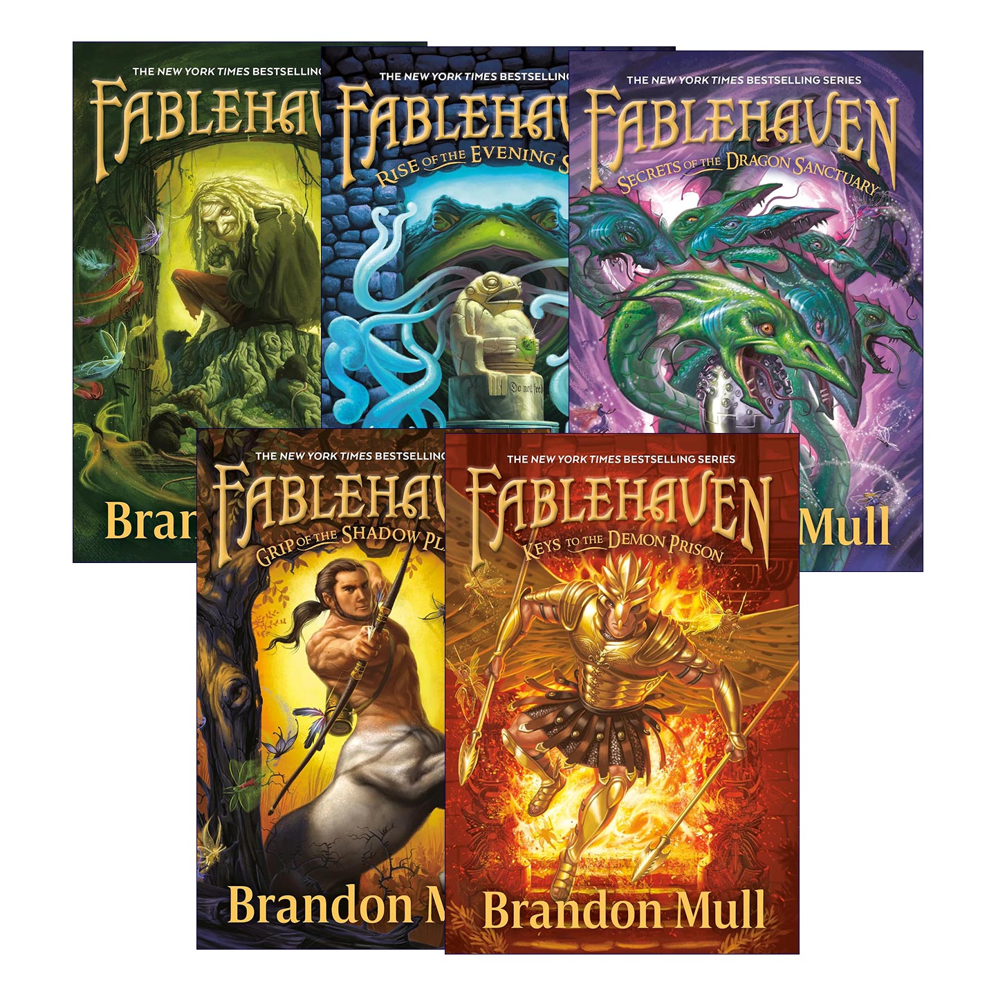 英文原版 Fablehaven 魔灵禁地系列5册 儿童奇幻冒险小说 布兰登·马尔 星光初现 恶魔囚笼 龙之圣域的秘密 英文版 进口原版书籍