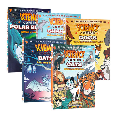 科学漫画系列5册 英文原版绘本 Science Comics Polar Bears 北极熊 猫 狗 英文版儿童图画故事书 小学生课外阅读动物科普认知读物