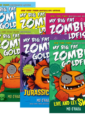 英文原版 My Big Fat Zombie Goldfish 大胖丧尸金鱼系列 6册 儿童惊险幽默桥梁章节书 中小学英语课外读物 英文版 进口英语书籍