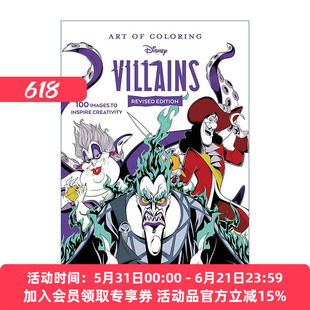 着色的艺术 英文原版 Art of Coloring Disney Villains 迪士尼恶棍 成人着色书休闲减压绘画 英文版 进口英语原版书籍