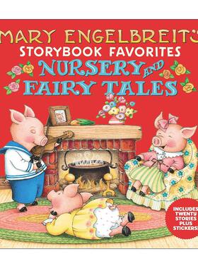 英文原版 Mary Engelbreit’s Nursery and Fairy Tales Storybook Favorites 玛丽·恩格尔布赖特童谣童话故事书集 精装 带贴纸