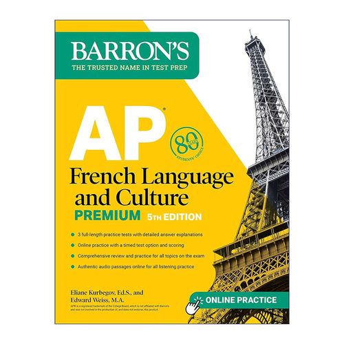 英文原版 AP French Language and Culture Premium Fifth Edition 巴朗AP 法语语言和文化高级版 第5版 英文版 进口英语原版书籍