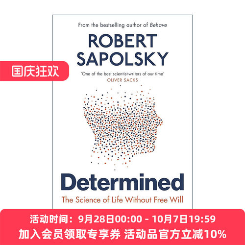 英文原版 Determined 注定 没有自由意志的生命科学 罗伯特·萨波斯基 英文版 进口英语原版书籍
