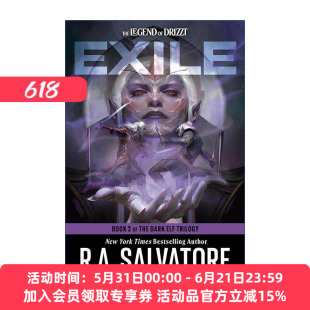 英文原版 流亡 龙与地下城 黑暗精灵三部曲之二 Exile Dungeons & Dragons R.A. Salvatore 英文版 进口英语原版书籍